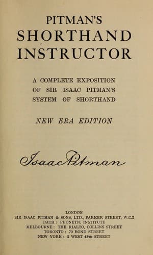 Tapa de Pitman's shorthand instructor