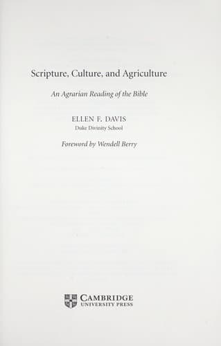 Tapa de Scripture, culture, and agriculture