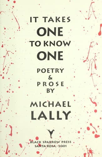 Tapa de It takes one to know one : poetry & prose