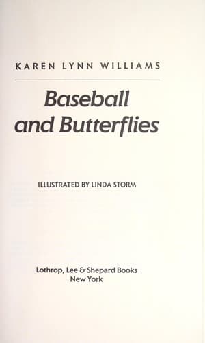 Tapa de Baseball and butterflies
