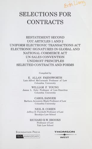 Tapa de Selections for contracts