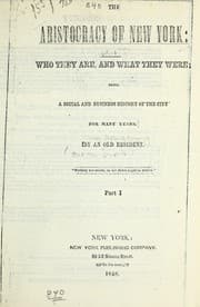 Tapa de The aristocracy of New York