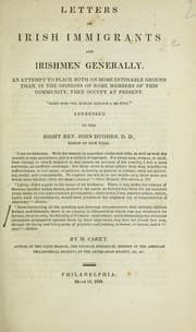 Tapa de Letters on Irish immigrants and Irishmen generally