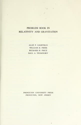 Tapa de Problem book in relativity and gravitation