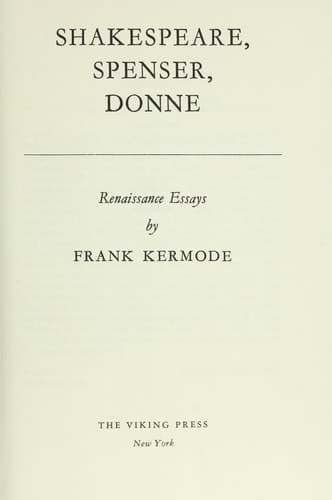 Tapa de Shakespeare, Spenser, Donne