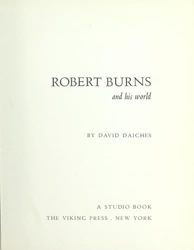 Tapa de Robert Burns and his world