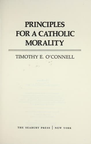 Tapa de Principles for a Catholic morality