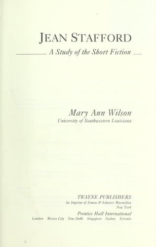 Tapa de Jean Stafford