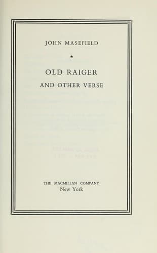 Tapa de Old Raiger, and other verse