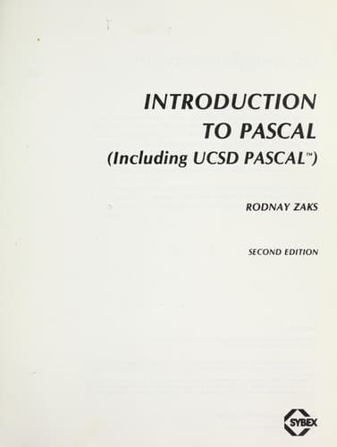Tapa de Introduction to Pascal (including UCSD Pascal)