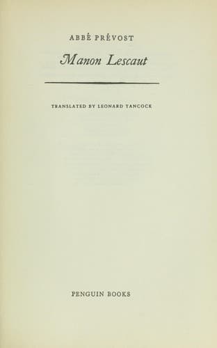 Tapa de Manon Lescaut (Classics)