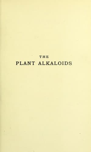 Tapa de The plant alkaloids