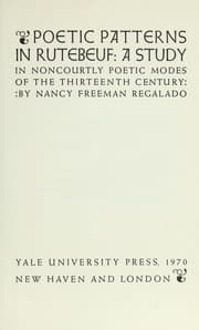 Tapa de Poetic patterns in Rutebeuf