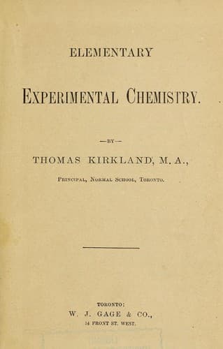 Tapa de Elementary experimental chemistry