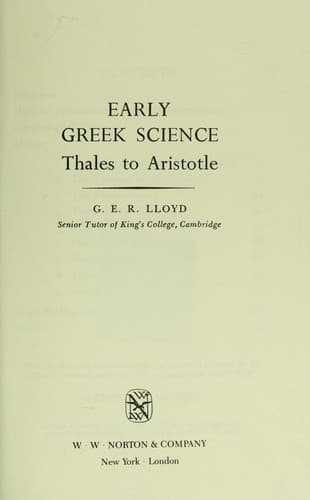 Tapa de Early Greek science