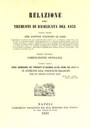 Tapa de Relazione dei tremuoti di Basilicata del 1851