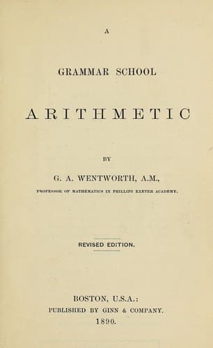 Tapa de A grammar school arithmetic