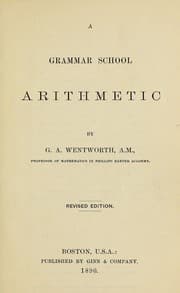 Tapa de A grammar school arithmetic