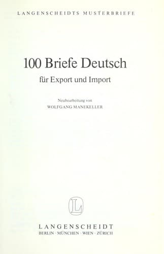 Tapa de 100 Briefe Deutsch für Export und Import