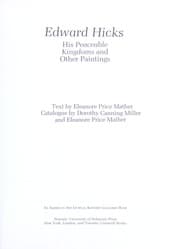 Tapa de Edward Hicks, his peaceable kingdoms and other paintings