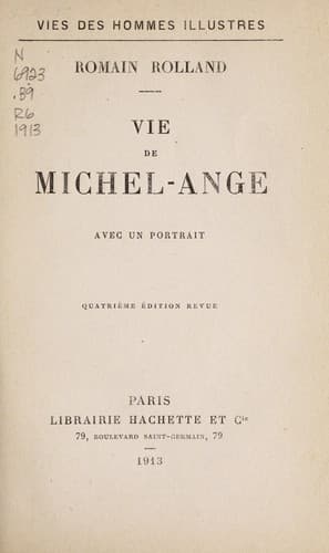 Tapa de Vie de Michel-Ange