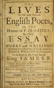 Tapa de The lives of the most famous English poets, or, The honour of Parnassus