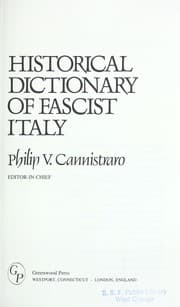 Tapa de Historical dictionary of Fascist Italy