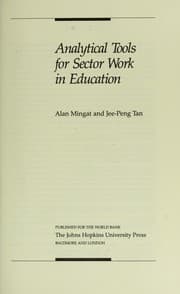 Tapa de Analytical tools for sector work in education