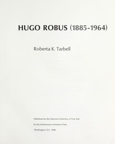 Tapa de Hugo Robus, 1885-1964