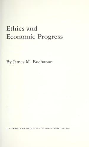 Tapa de Ethics and economic progress