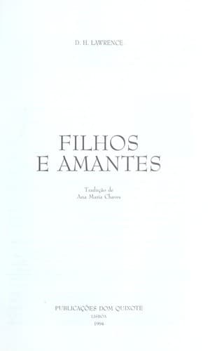 Tapa de Filhos e amantes