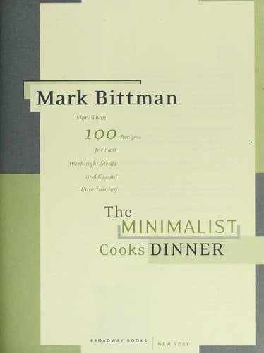 Tapa de The minimalist cooks dinner