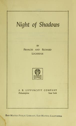 Tapa de Night of shadows