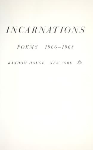 Tapa de Incarnations; poems, 1966-1968
