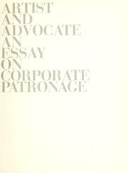 Tapa de Artist and advocate; an essay on corporate patronage