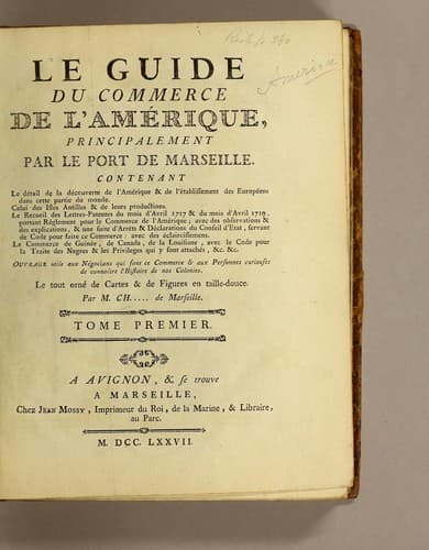 Tapa de Le guide du commerce de l'Amérique