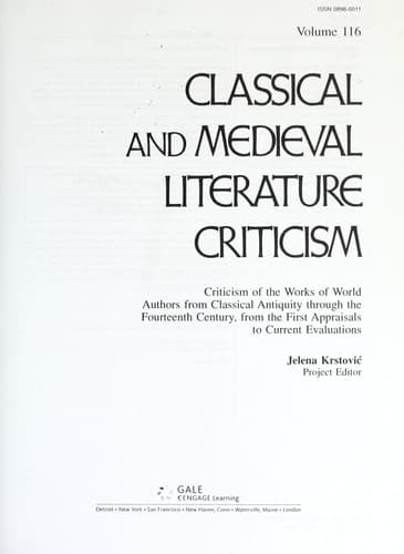 Tapa de Classical and medieval literature criticism