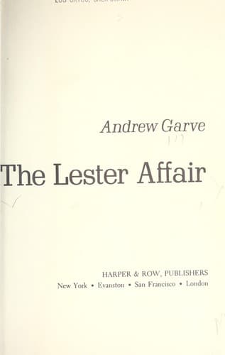 Tapa de The Lester affair