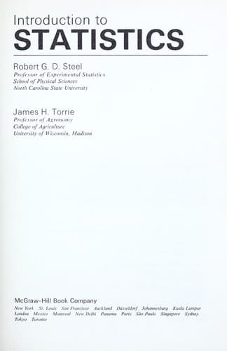 Tapa de Introduction to statistics
