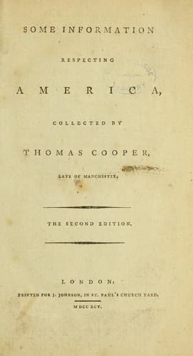 Tapa de Some information respecting America