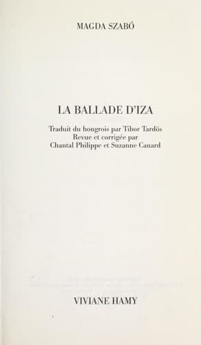 Tapa de La ballade d'Iza