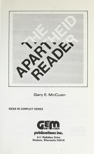 Tapa de The Apartheid reader