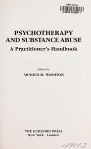 Tapa de Psychotherapy and substance abuse