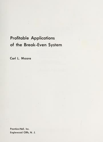 Tapa de Profitable applications of the break-even system