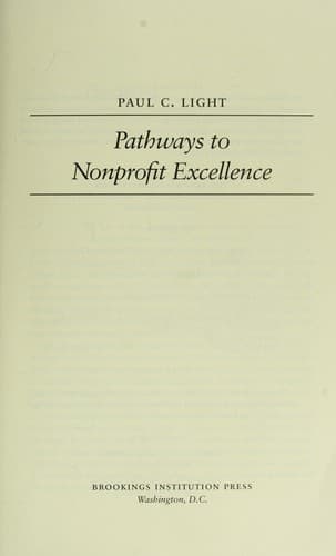 Tapa de Pathways to nonprofit excellence