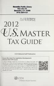 Tapa de 2012 U.S. master tax guide
