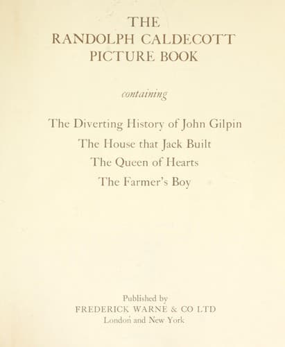 Tapa de Randolph Caldecott Picture Book