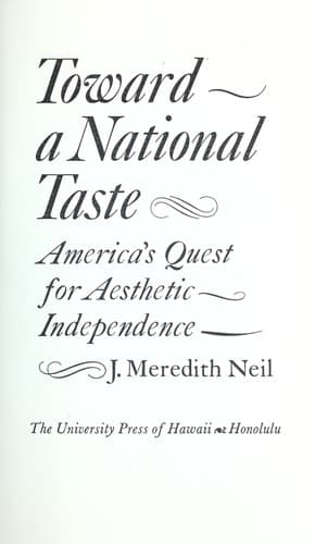 Tapa de Toward a national taste