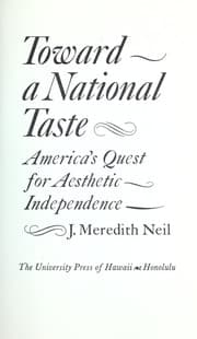 Tapa de Toward a national taste