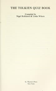 Tapa de The Tolkien quiz book